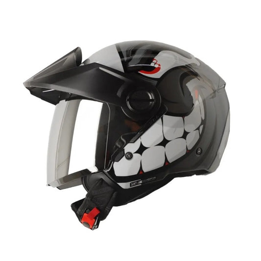 CASCO SHAFT SH-212 CARAMBOLA GRIS OSCURO GRIS VISOR IRIDIUM