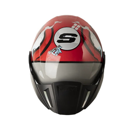 CASCO SHAFT SH-212 CARAMBOLA ROJO GRIS VISOR IRIDIUM ROJO