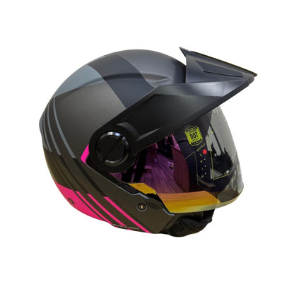 CASCO SHAFT SH-212 GUANABY MATE GRIS OSCURO FUCSIA IRIDIUM