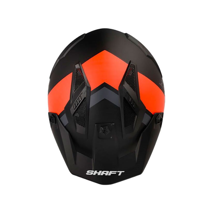 CASCO SHAFT SH-225 SHOT NEGRO NARANJA NEON VISOR HUMO
