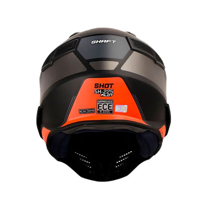 CASCO SHAFT SH-225 SHOT NEGRO NARANJA NEON VISOR HUMO