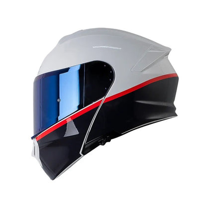 CASCO SHAFT SH-4000DV PRO ACRU BLANCO AZUL VISOR IRIDIUM