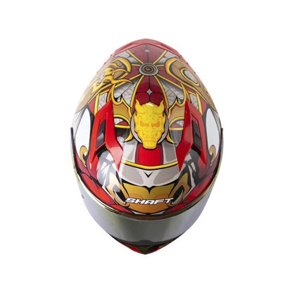 CASCO SHAFT SH-522SP VISERION NEGRO ROJO VISOR IRIDIUM ROJO