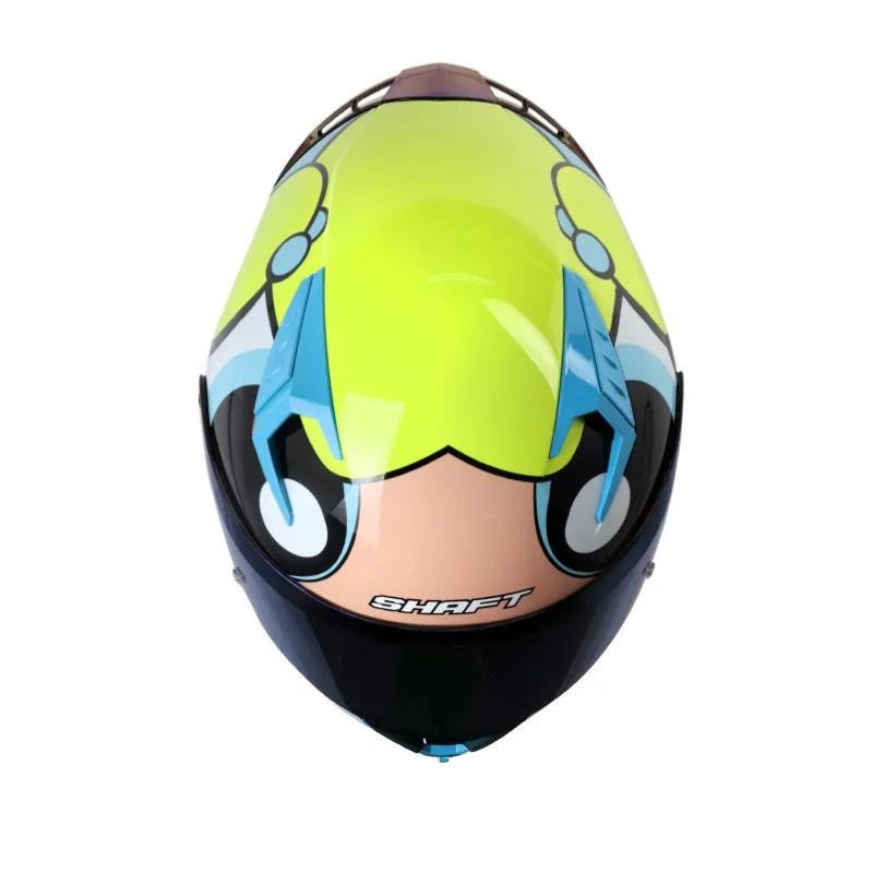 CASCO SHAFT SH-526SP BURBUJA AZUL CLARO AMARILLO IRIDIUM