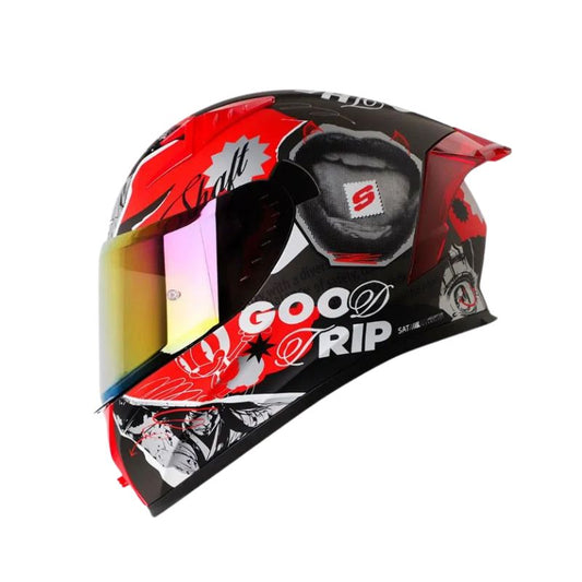 CASCO SHAFT SH-526SP EVO LLAGE MATE GRIS OSCURO ROJO IRIDIUM