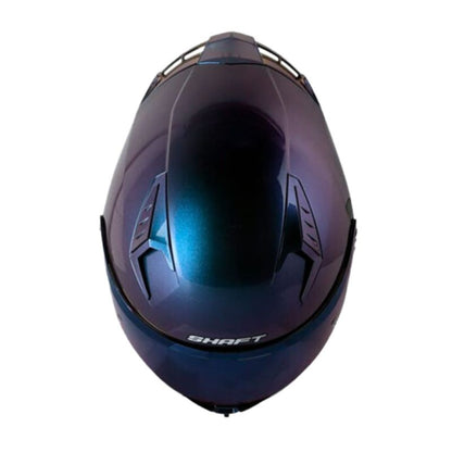 CASCO SHAFT SH-526SP SOLID CAMALEON PLATA VISOR IRIDIUM AZUL