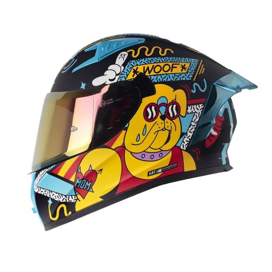 CASCO SHAFT SH-526SP UNGLORIOU MATE NEGRO AZUL IRIDIUM ROJO