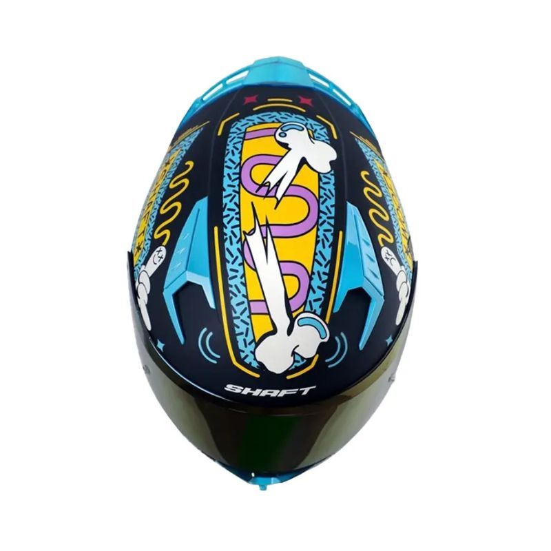 CASCO SHAFT SH-526SP UNGLORIOU MATE NEGRO AZUL IRIDIUM ROJO