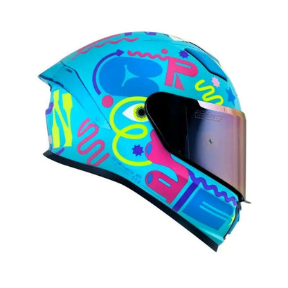CASCO SHAFT SH-559 U TURN MATE AZUL CLARO VISOR IRIDIUM