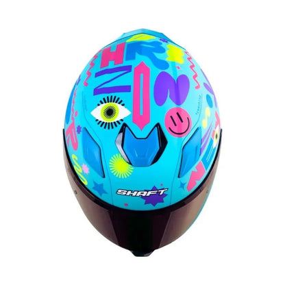 CASCO SHAFT SH-559 U TURN MATE AZUL CLARO VISOR IRIDIUM