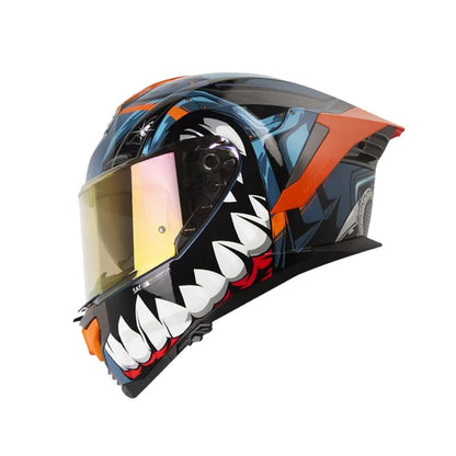 CASCO SHAFT SH-609 PRO VENOM MADNESS AZUL NEGRO IRIDIUM