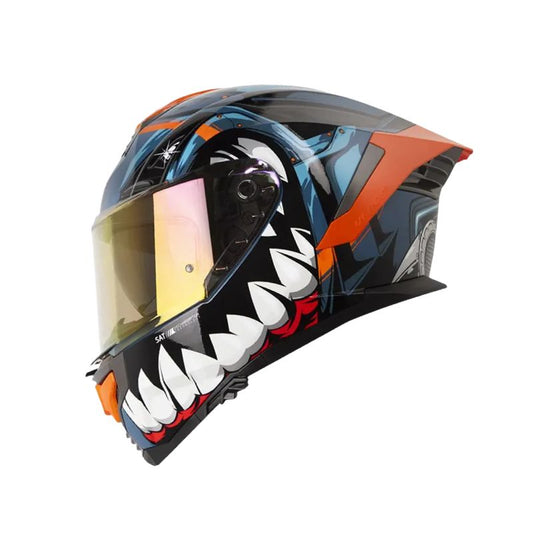 CASCO SHAFT SH-609 PRO VENOM MADNESS AZUL NEGRO IRIDIUM