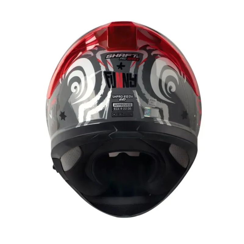 CASCO SHAFT SH-612DV PRO FUNNY GRIS ROJO VISOR IRIDIUM