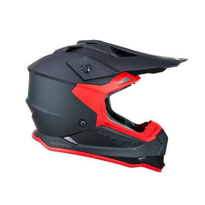 CASCO SHAFT SH-MX08 SOLID MATE NEGRO ROJO