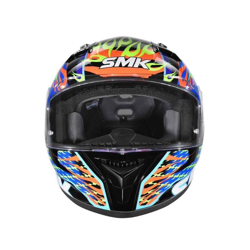 CASCO SMK STELLAR SKULL AZUL NARANJA