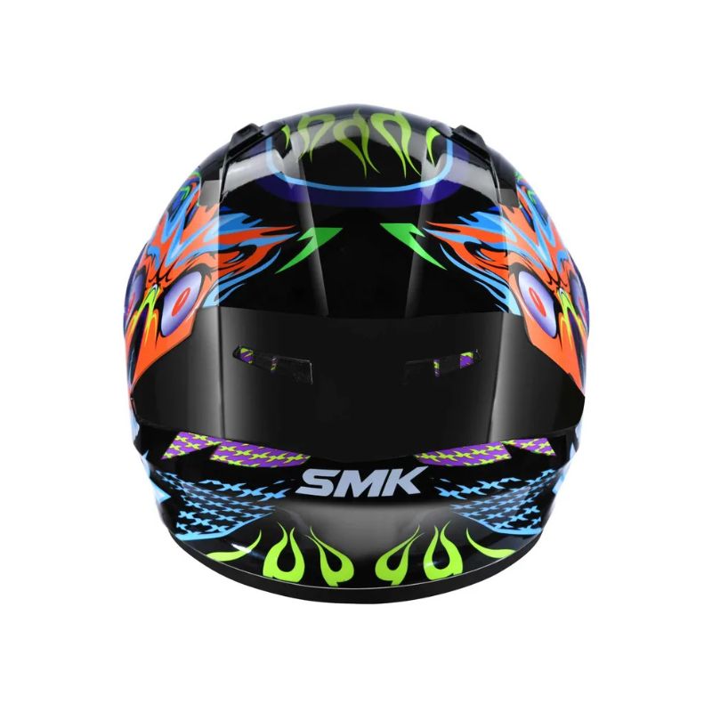 CASCO SMK STELLAR SKULL AZUL NARANJA