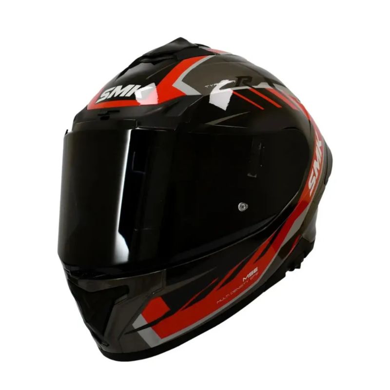CASCO SMK TYPHOON AEROT ROJO NEGRO VISOR HUMO