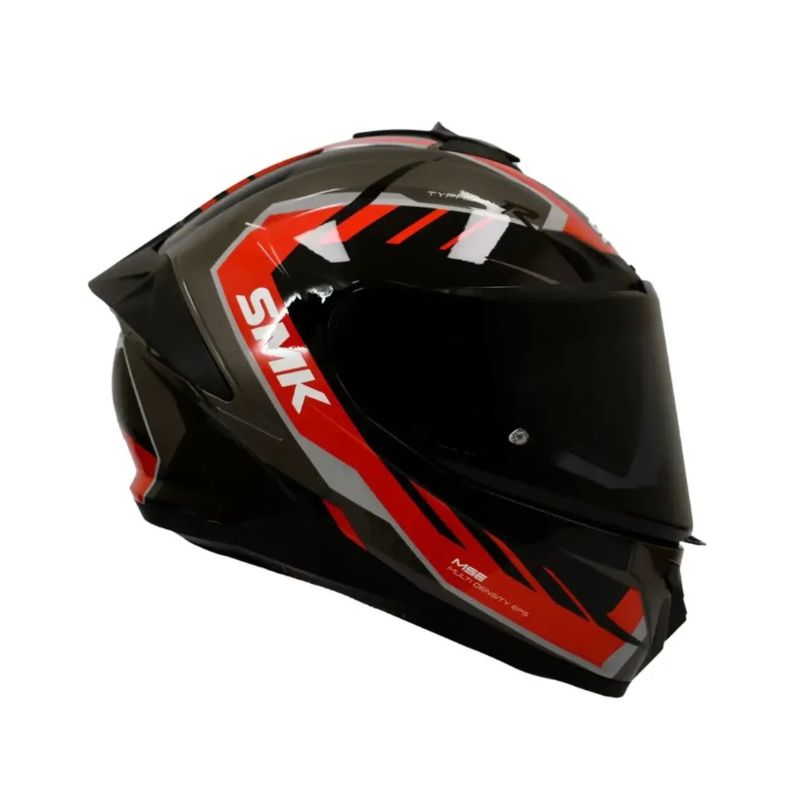 CASCO SMK TYPHOON AEROT ROJO NEGRO VISOR HUMO