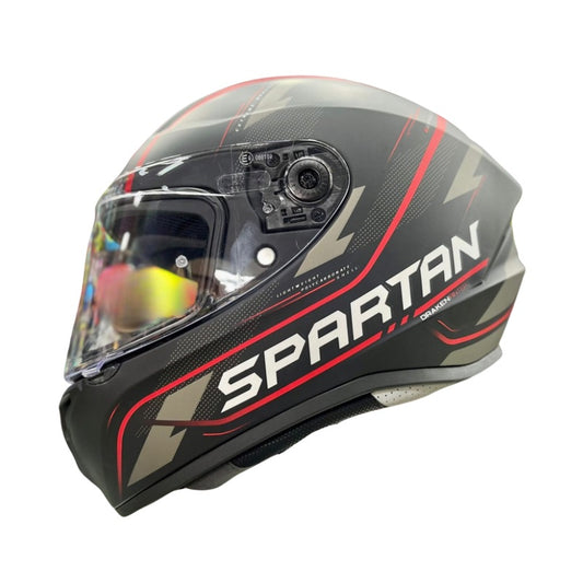 CASCO SPARTAN DRAKEN RINTER MATE NEGRO ROJO