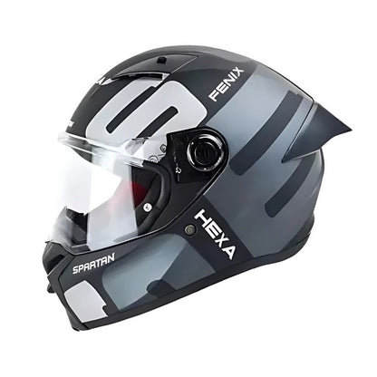 CASCO SPARTAN FENIX HEXA MATE NEGRO GRIS