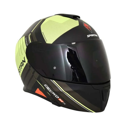 CASCO SPARTAN GECKOSV EPIC MATE GRIS AMARILLO