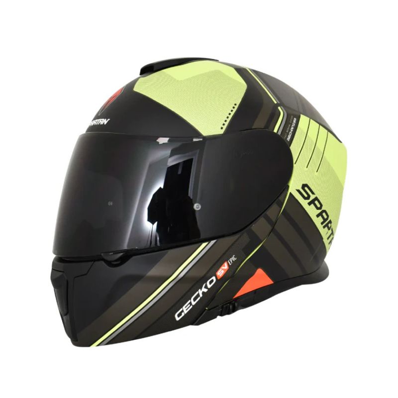 CASCO SPARTAN GECKOSV EPIC MATE GRIS AMARILLO