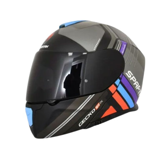CASCO SPARTAN GECKOSV EPIC MATE GRIS AZUL