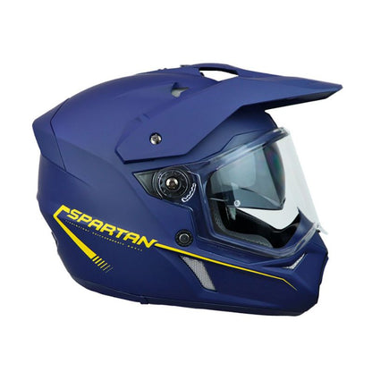 CASCO SPARTAN WOLF SOLID MATE AZUL AMARILLO