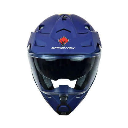 CASCO SPARTAN WOLF SOLID MATE AZUL AMARILLO