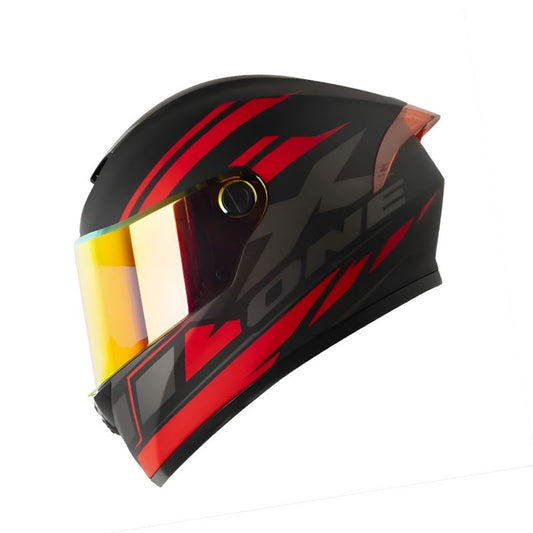 CASCO X-ONE 500GT EVO HIGHEST MATE NEGRO ROJO VISOR IRIDIUM