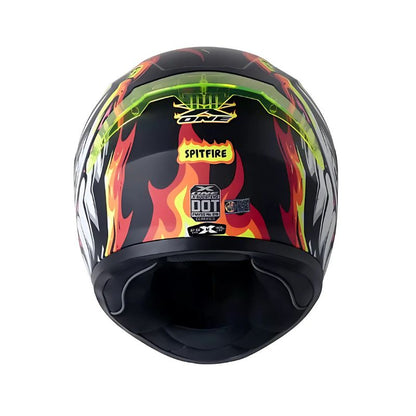CASCO X-ONE 500GT SPITFIRE MATE NEGRO AMARILLO VISOR AZUL