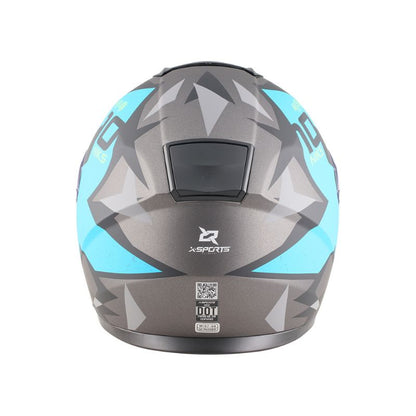 CASCO X-SPORTS M66 IONIKS GRIS AZUL CLARO