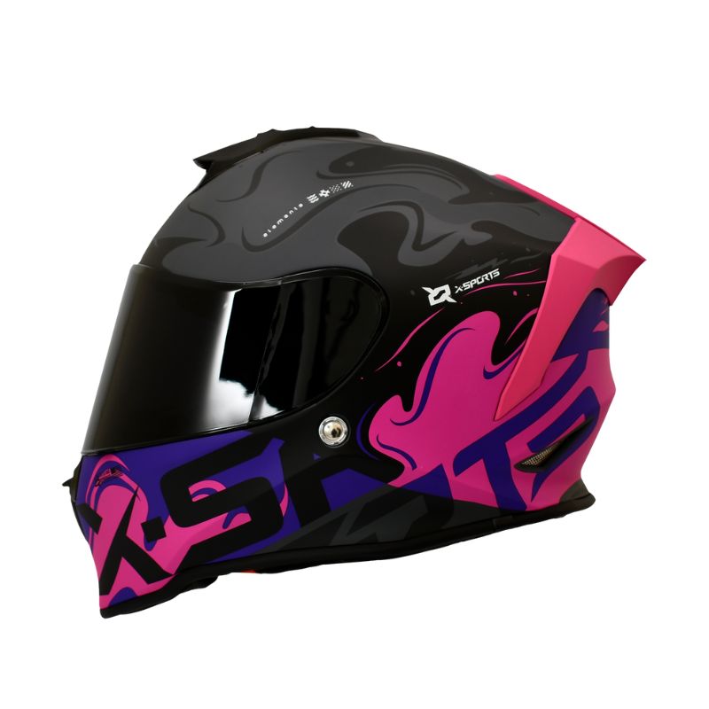 CASCO X-SPORTS V151 ELEMENTS MATE ROSADO VISOR HUMO