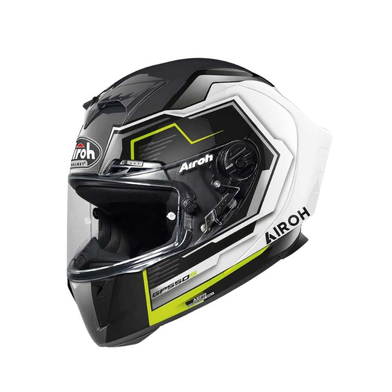 CASCO AIROH GP550 S RUSH BLANCO AMARILLO NEGRO