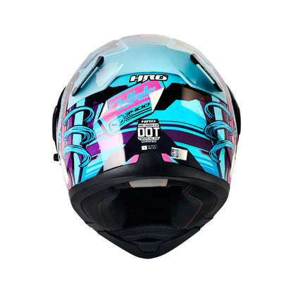 CASCO HRO HRO-3400DV FULL GAS MORADO AZUL VISOR IRIDIUM