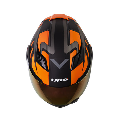 CASCO HRO HRO-3400DV IOQUE MATE NEGRO NARANJA NEON