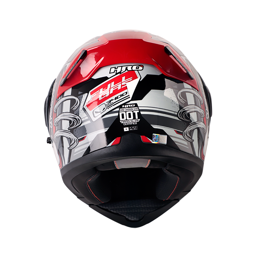 CASCO HRO HRO-3400DV FULL GAS GRIS OSCURO ROJO IRIDIUM