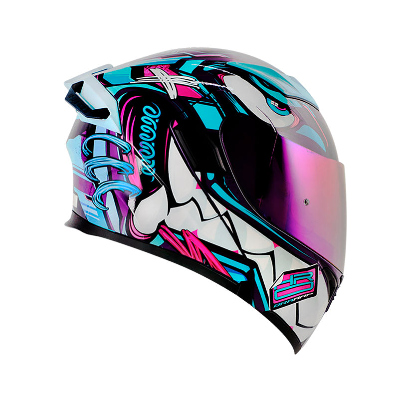 CASCO HRO HRO-3400DV FULL GAS MORADO AZUL VISOR IRIDIUM