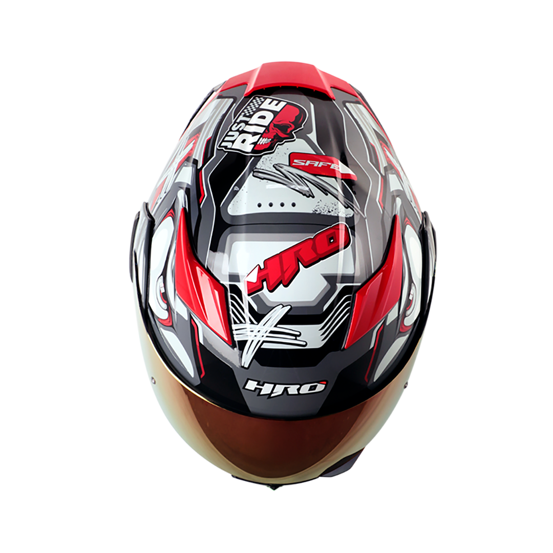 CASCO HRO HRO-3400DV FULL GAS GRIS OSCURO ROJO IRIDIUM