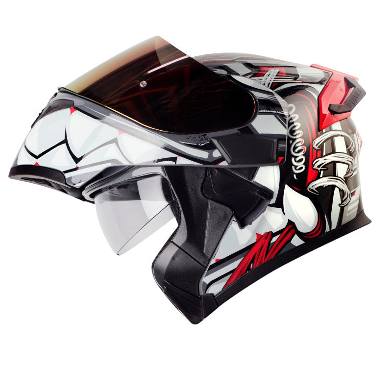 CASCO HRO HRO-3400DV FULL GAS GRIS OSCURO ROJO IRIDIUM