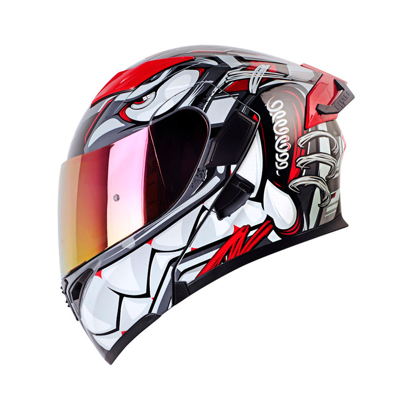 CASCO HRO HRO-3400DV FULL GAS GRIS OSCURO ROJO IRIDIUM