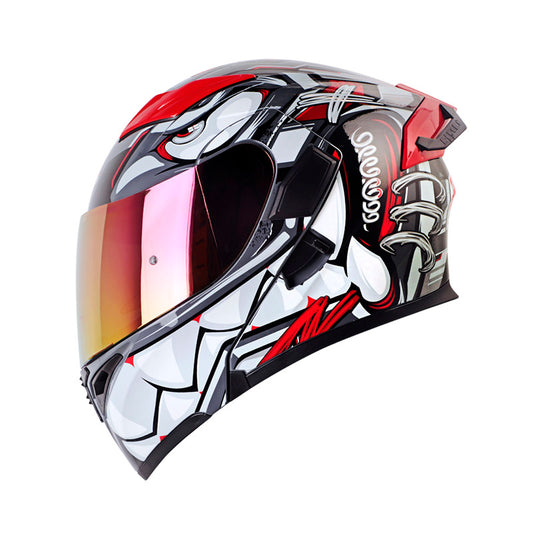 CASCO HRO HRO-3400DV FULL GAS GRIS OSCURO ROJO IRIDIUM