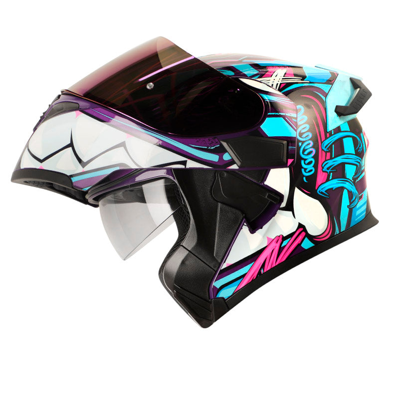CASCO HRO HRO-3400DV FULL GAS MORADO AZUL VISOR IRIDIUM