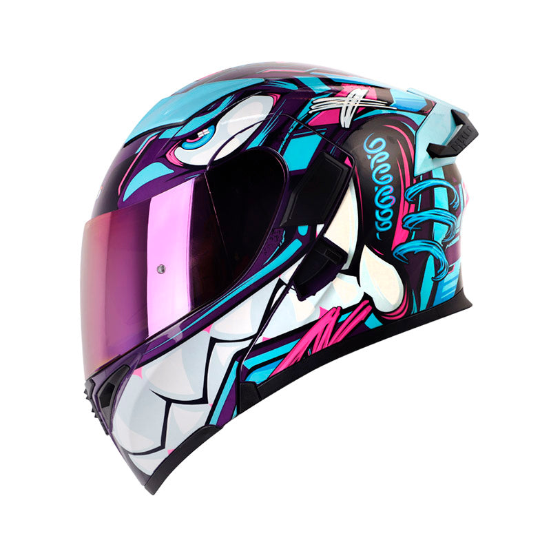 CASCO HRO HRO-3400DV FULL GAS MORADO AZUL VISOR IRIDIUM