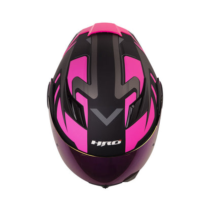 CASCO HRO HRO-3400DV IOQUE MATE NEGRO FUCIA