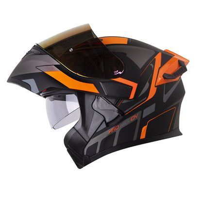 CASCO HRO HRO-3400DV IOQUE MATE NEGRO NARANJA NEON