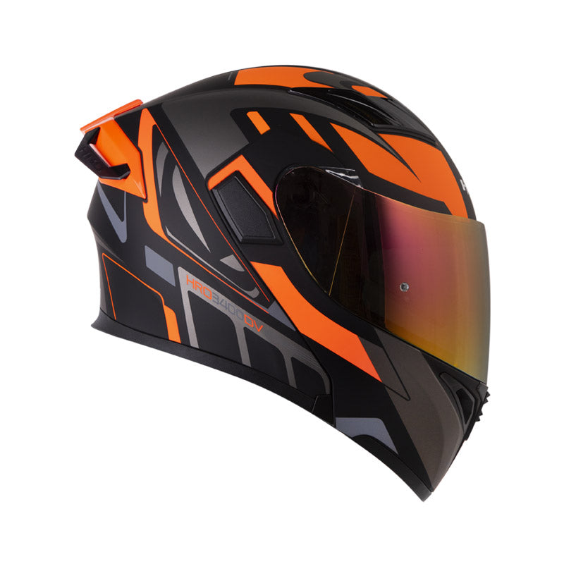 CASCO HRO HRO-3400DV IOQUE MATE NEGRO NARANJA NEON