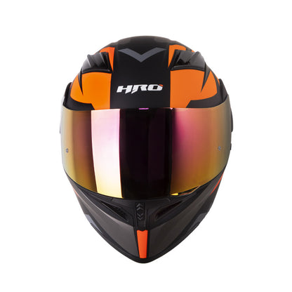 CASCO HRO HRO-3400DV IOQUE MATE NEGRO NARANJA NEON