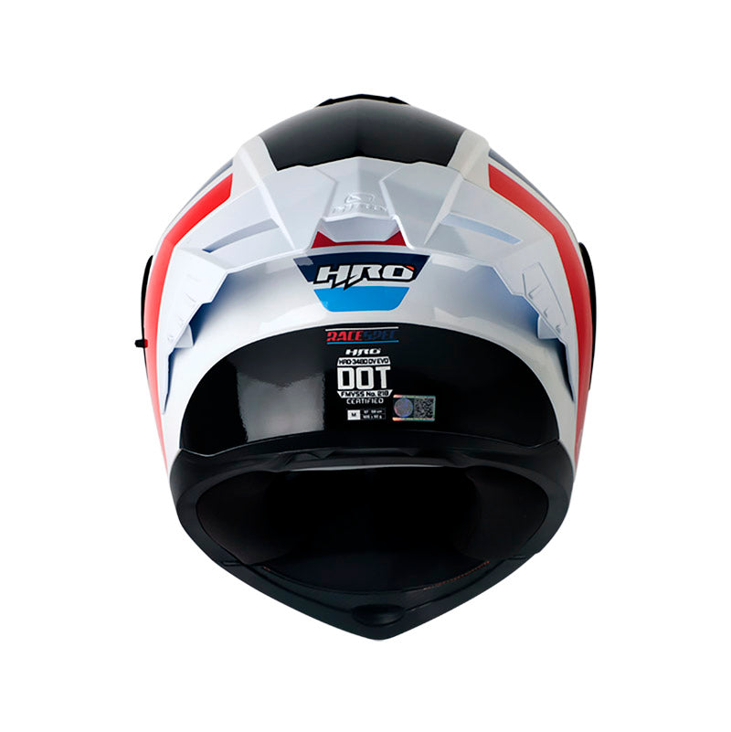 CASCO HRO HRO-3480DV EVO RACESPEC BLANCO ROJO VISOR IRIDIUM