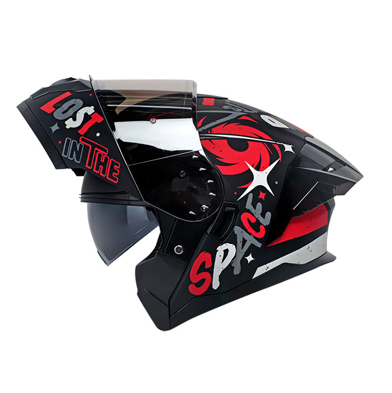 CASCO HRO HRO-3480DV EVO OUT SIDER MATE NEGRO ROJO IRIDIUM